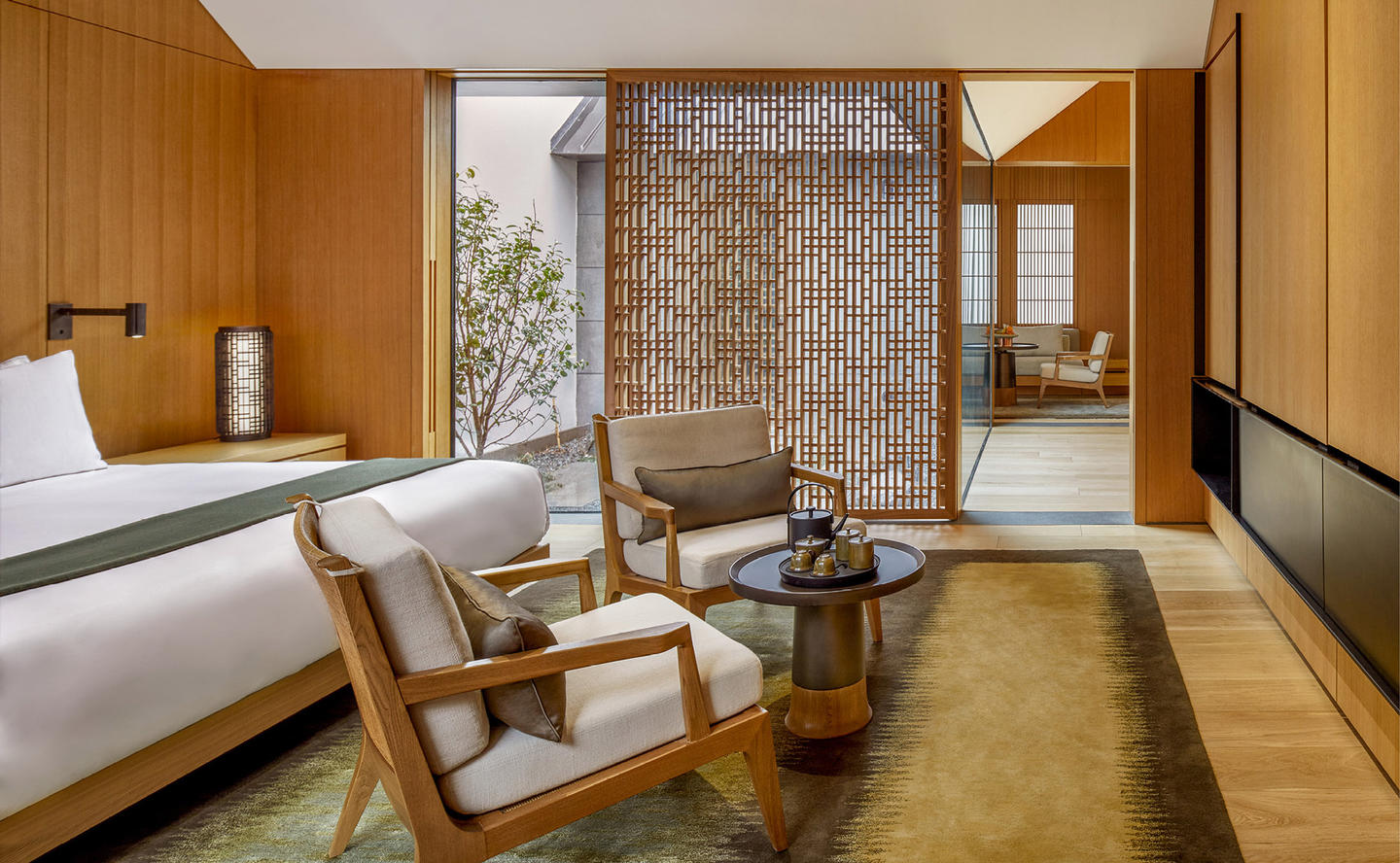 Contemporary Bedroom, One-Bedroom Antique Pavilion - Amanyangyun, China 